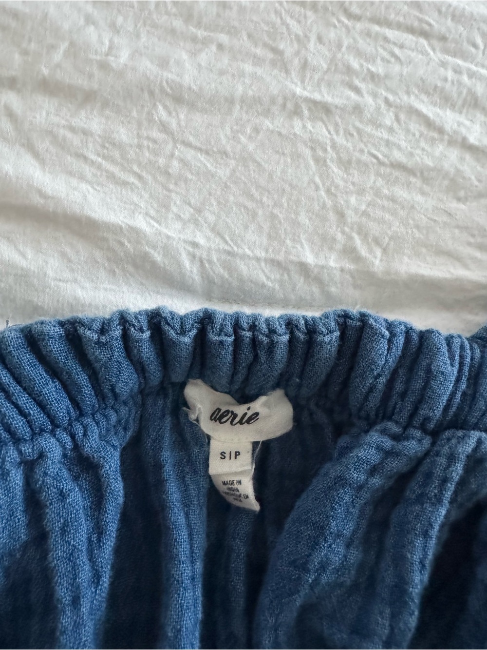 aerie Blue Gauze V-Neck Tiered Dress Boho Beach Swim Cover-Up - Picture 4 of 11